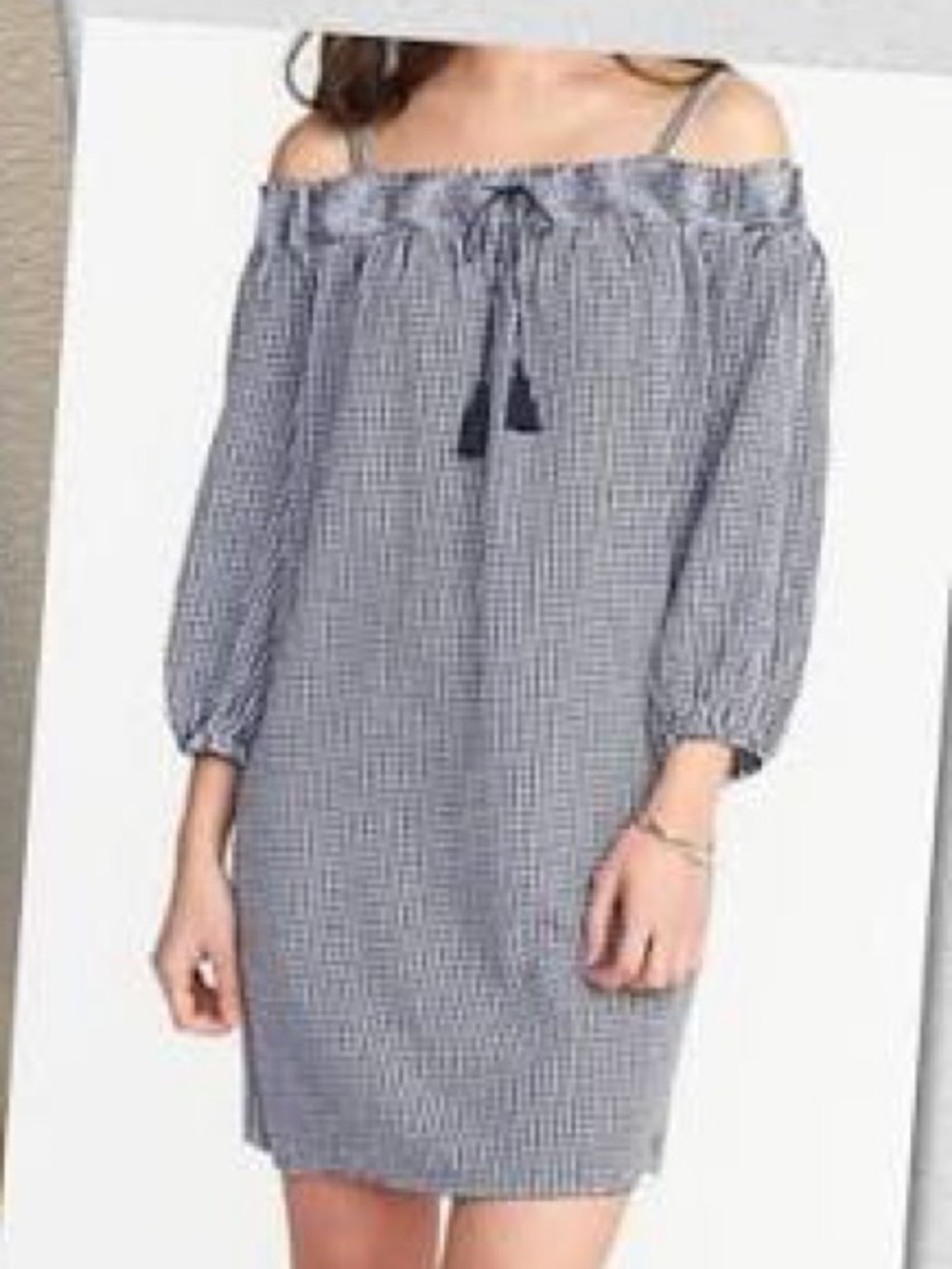 NWT Old Navy Gingham Off-Shoulder Midi Dress